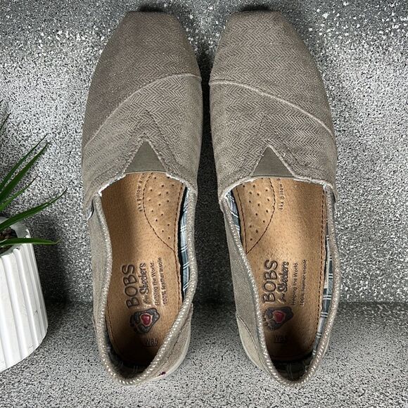 BOBS By Skechers Leather Metallic Slip On Shoes Flats Loafers Size 8.5 Boho - Picture 8 of 9